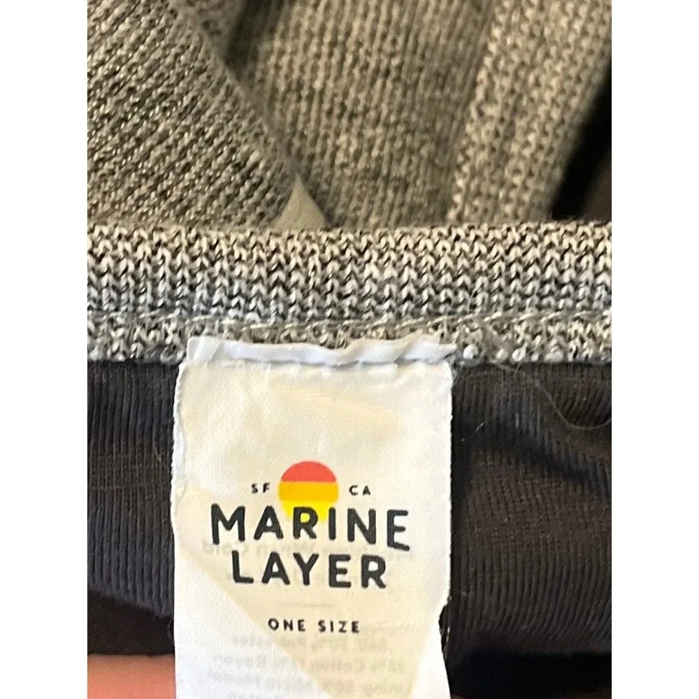 Marine Layer Signature Lined Reversible Travel Blanket Grey Heather Charcoal